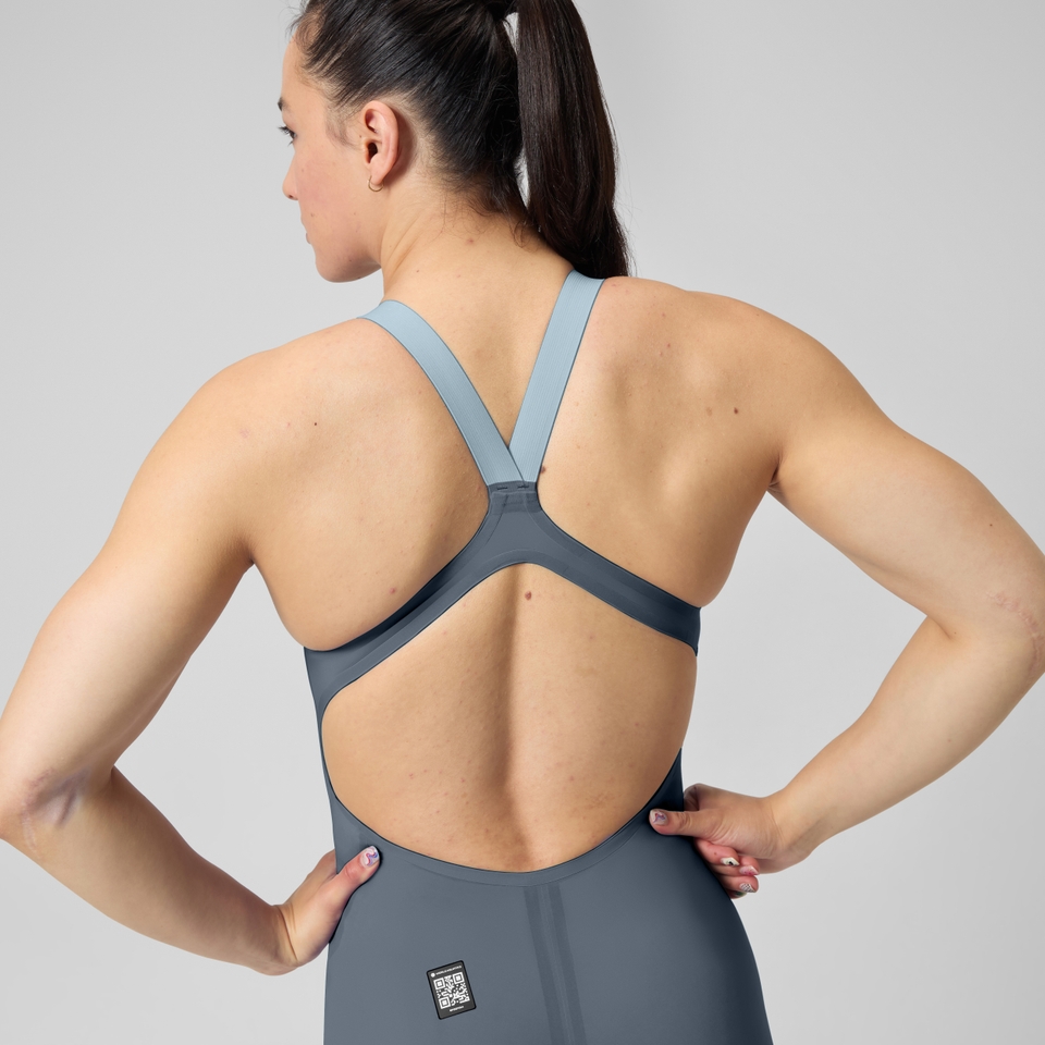 스피도 Fastskin LZR Pure Valor 2.0 Openback Kneeskin Gray/Blue - 상세 이미지 5
