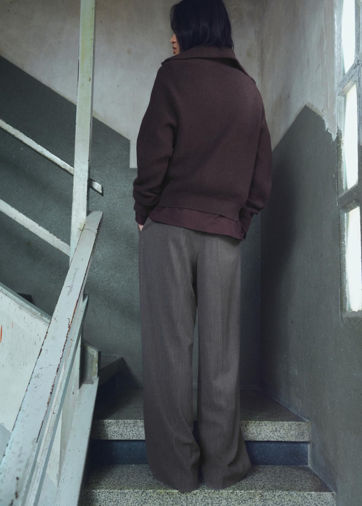 망고 테크니컬 와이드핏 핀턱 슬랙스 팬츠 17076349 GRIS - 상세 이미지 3