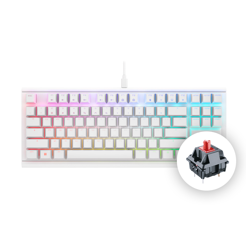 체리 키보드 MX 1.1 RGB 2A TKL 텐키리스 게이밍 기계식 키보드 화이트 적축 - 메인 이미지