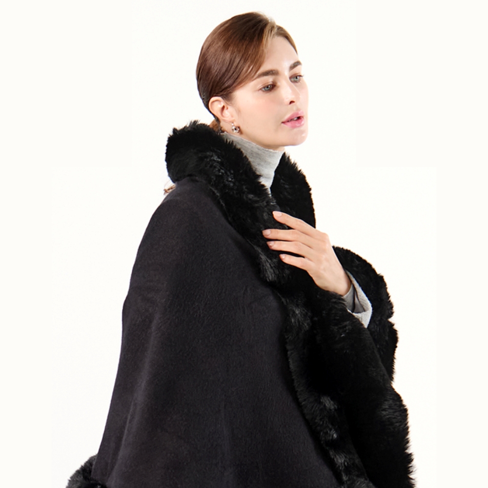 이블링 파리 밍크숄 블랙 브라운 고급 밍크 트리밍 숄