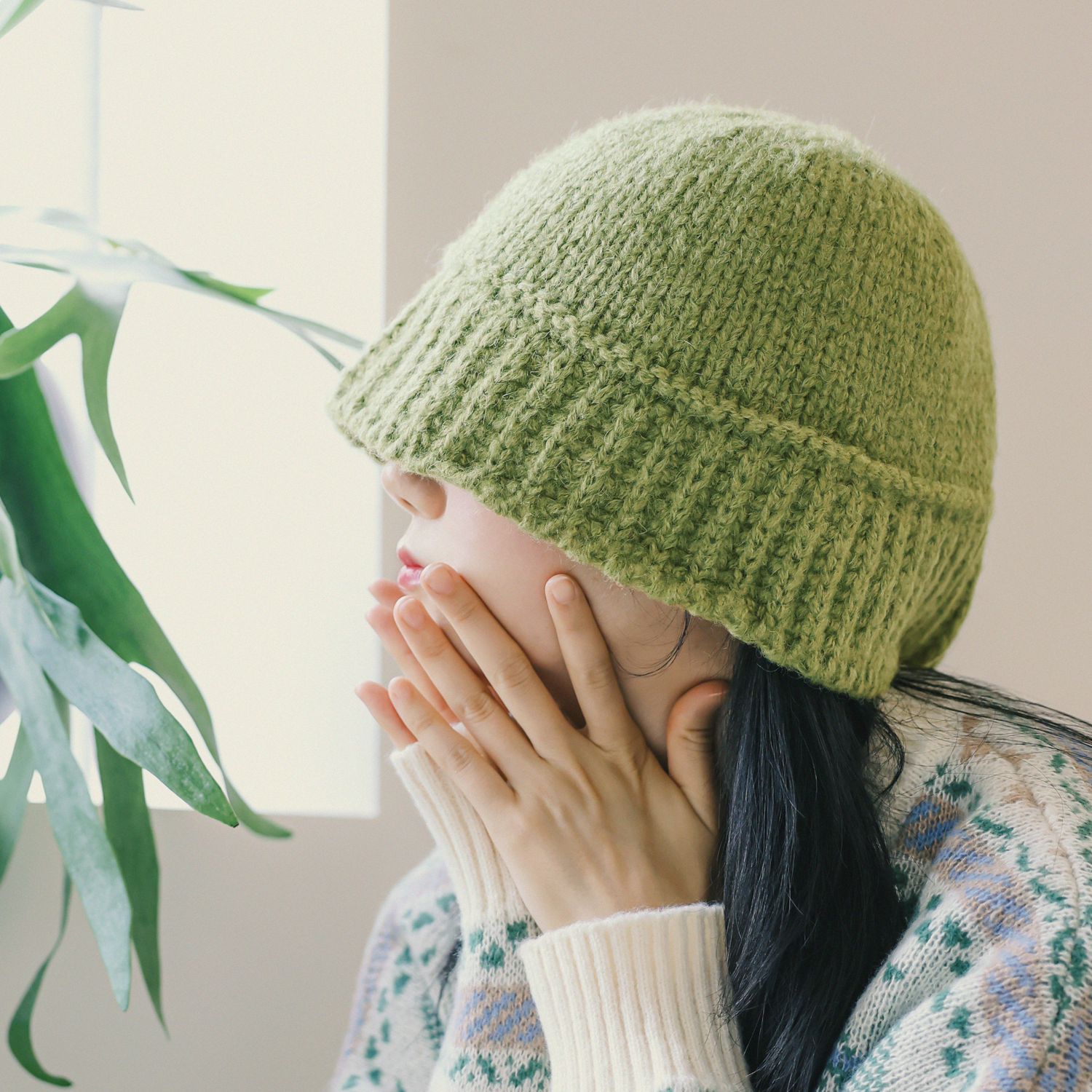 국내생산 포근한 울 니트 버킷햇 뜨개 벙거지 남녀공용 겨울 벙거지모자