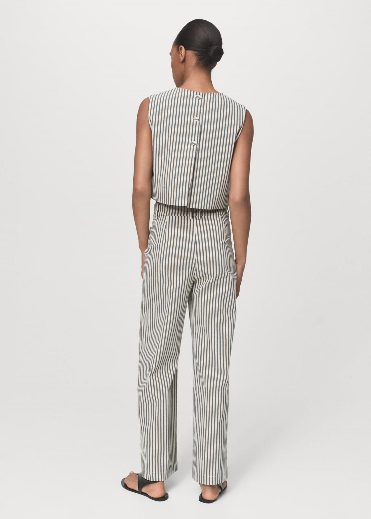 망고 스트라이프 하이웨스트 와이드 슬랙스 팬츠 17014152 CRUDO - 상세 이미지 3