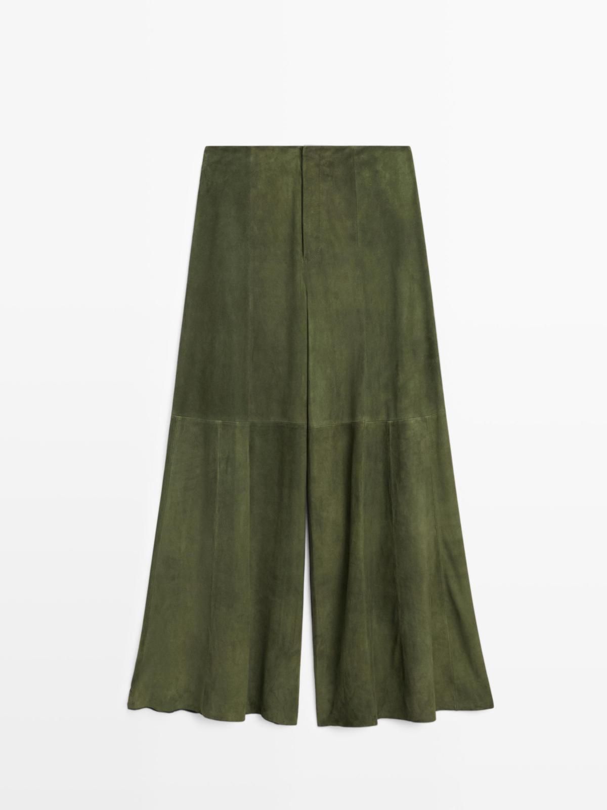 마시모두띠 테크니컬 와이드핏 스웨이드 레더 팬츠 9003/954 MOSS GREEN - 상세 이미지 5