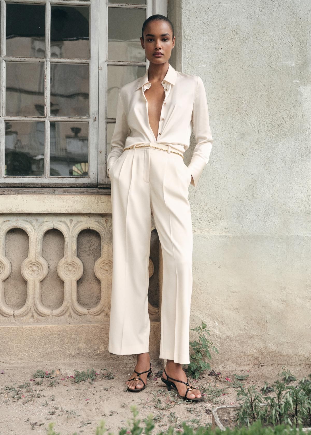 망고 테일러드 핀턱 스트레이트 슬랙스 팬츠 17054422 GRIS HIELO - 상세 이미지 2