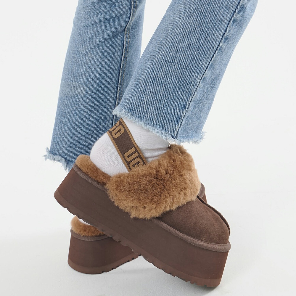 어그 UGG FUNKETTE 펀켓 여성용 퍼 플랫폼 샌들 1113474 - 상세 이미지 5