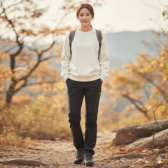 네파 여자 가을 캐쥬얼 아웃도어 스웨터 맨투맨 캠핑 티셔츠 - 상세 이미지 5