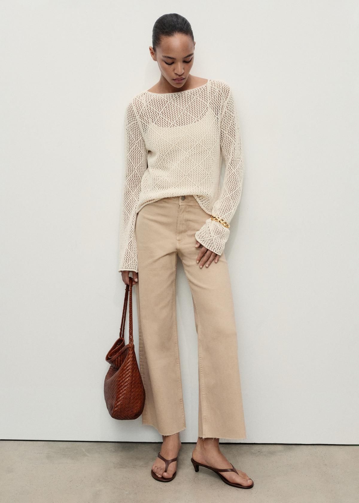 망고 트렌디 하이웨이스트 코튼 와이드핏 큐롯 팬츠 17001210 ARENA - 상세 이미지 2