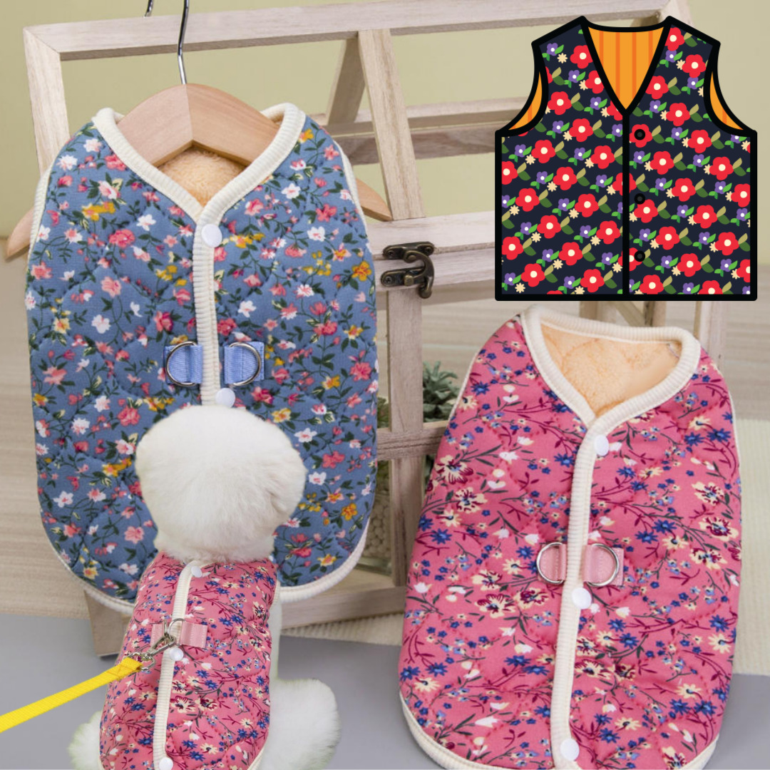 강아지패딩조끼 겨울 후리스조끼 강아지옷 애견 올일원 외출복 아우터