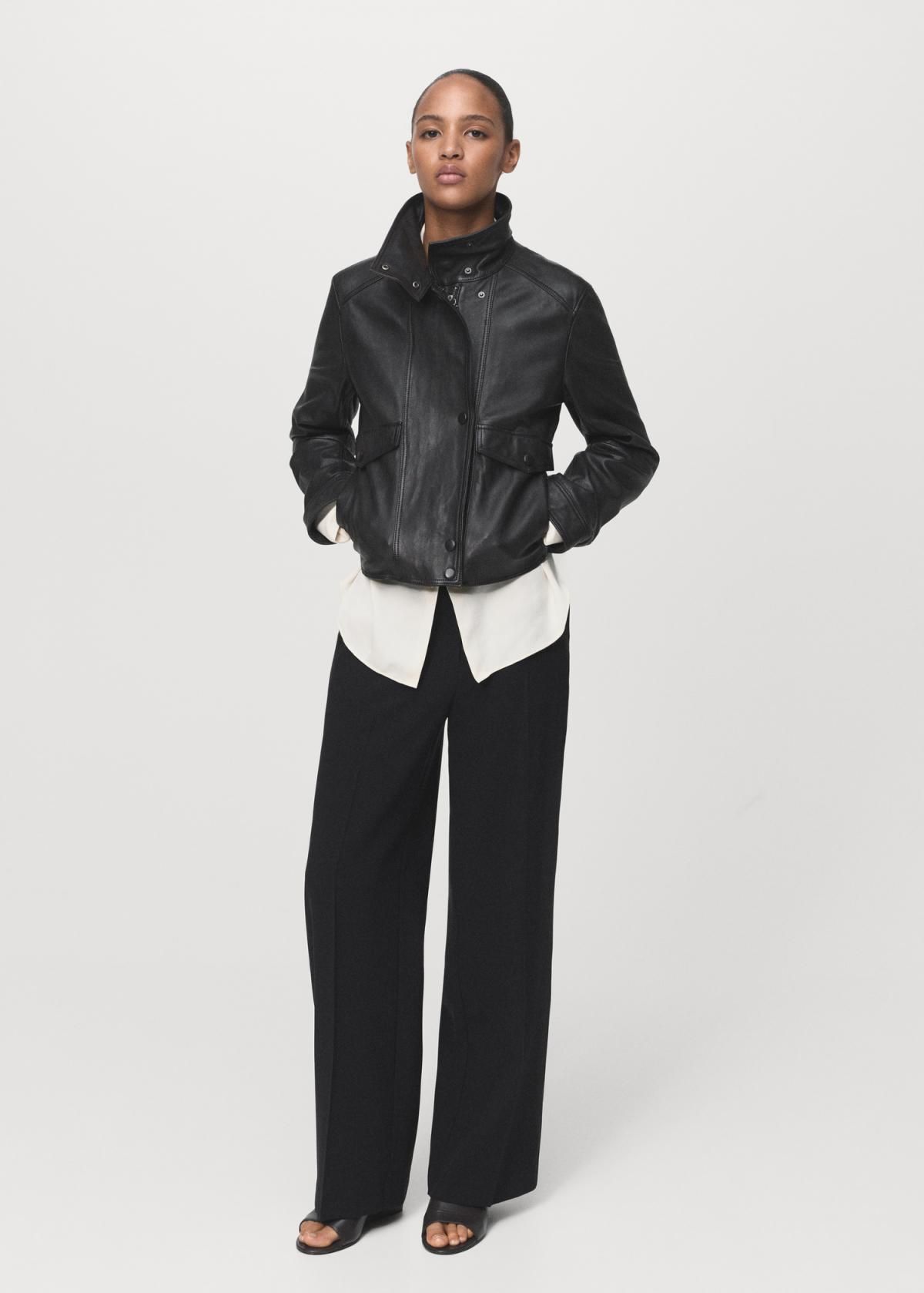 망고 테크니컬 스트레이트핏 슬랙스 팬츠 미드웨이스트 17084078 NEGRO - 상세 이미지 2