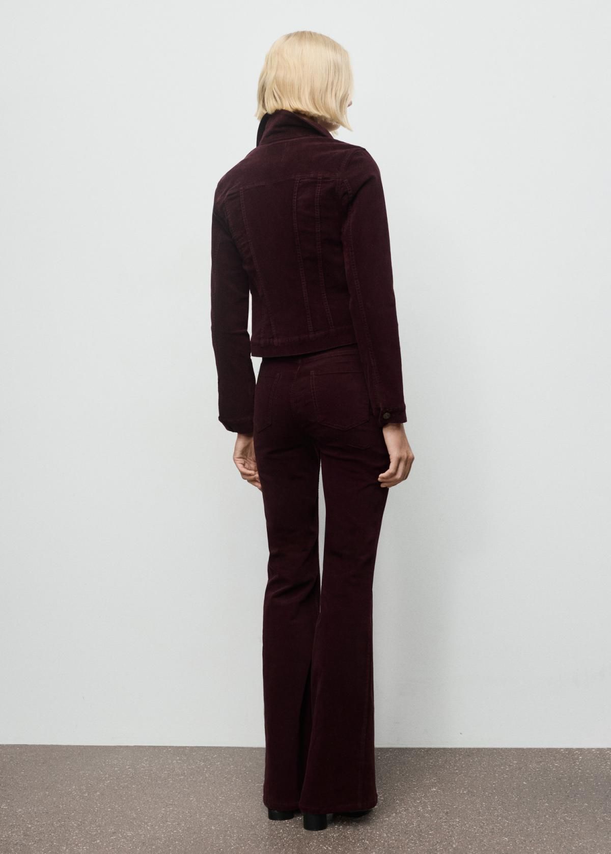 망고 코듀로이 플레어 하이웨스트 팬츠 17017783 VINO - 상세 이미지 3