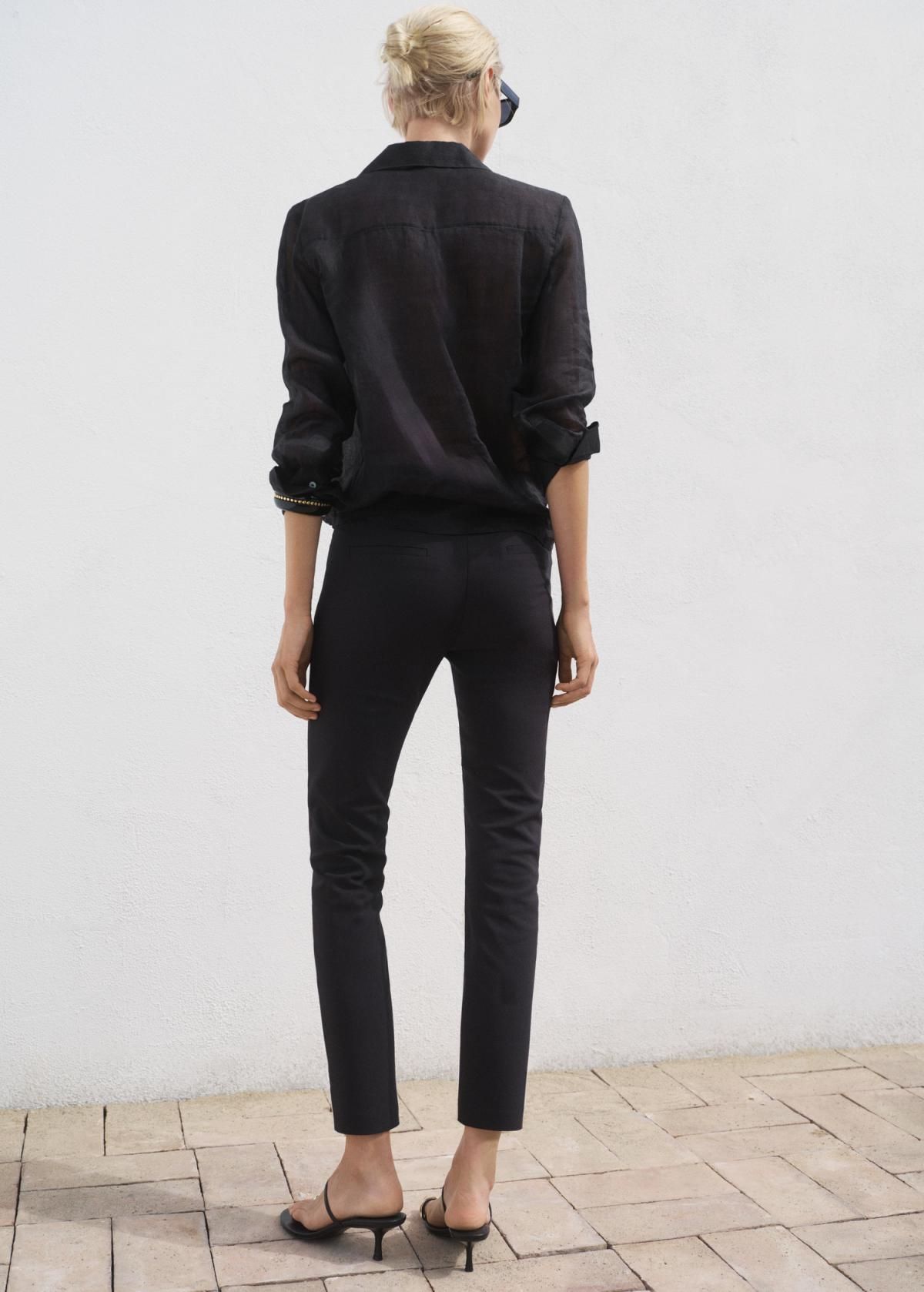 망고 오피스 스키니 크롭 슬랙스 팬츠 17041176 NEGRO - 상세 이미지 3