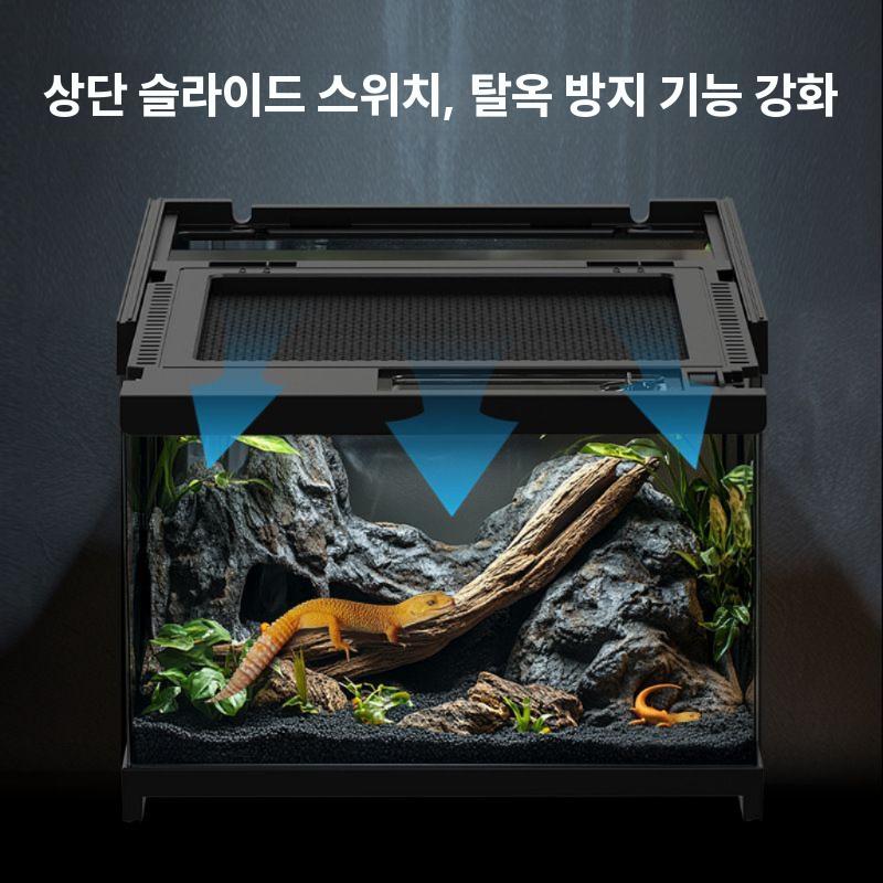 테라리움 만들기 이끼 도마뱀 키우기 비바리움 소형 20x20x17 가로형 고화질유리 - 상세 이미지 3