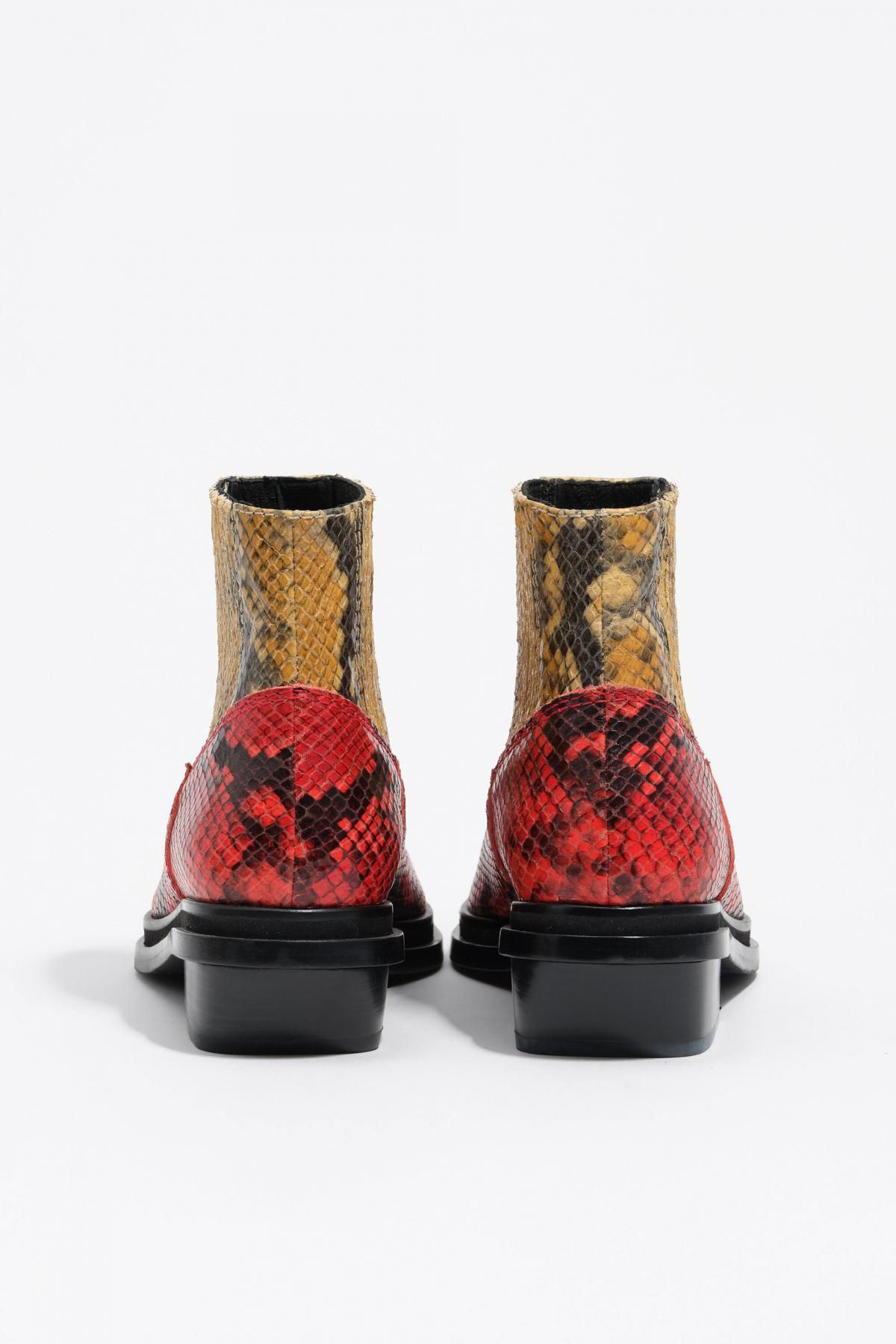 빔바이롤라 컬러블록 스네이크패턴 레더 앵클부츠 252BZ0618.10200 RED - 상세 이미지 3