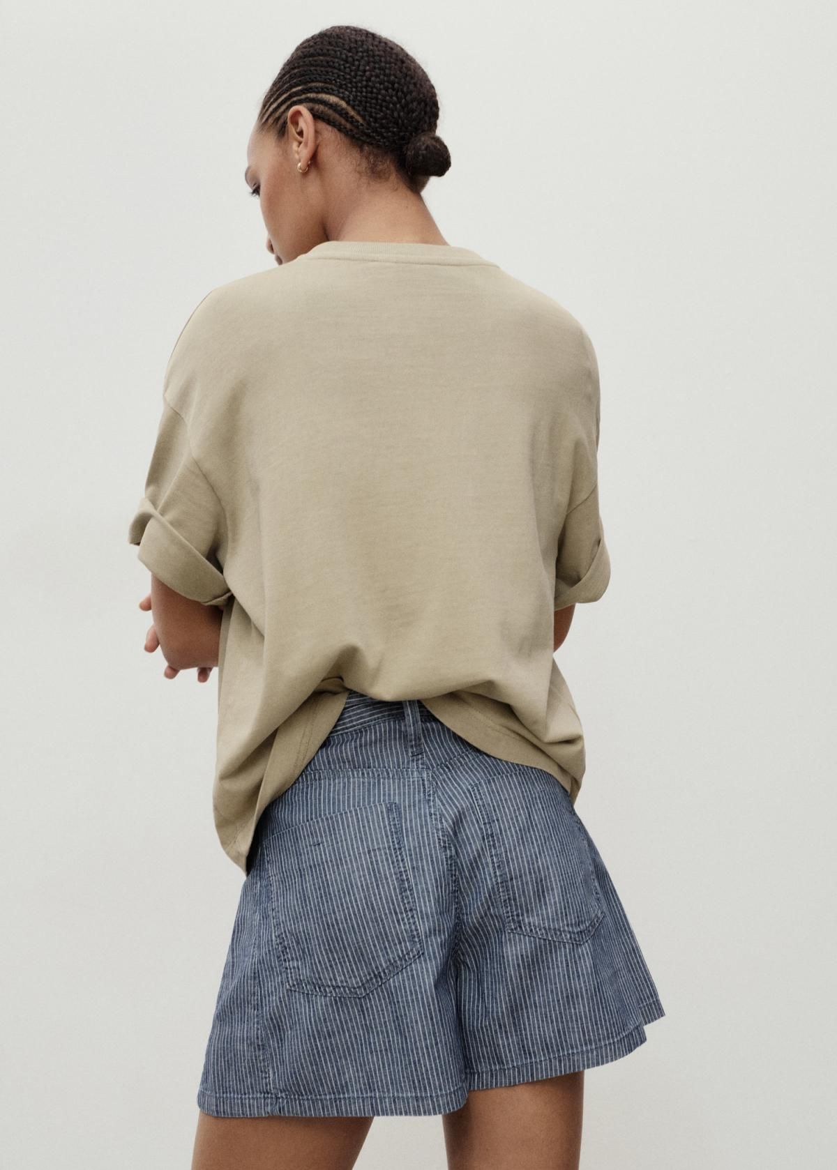 망고 데님 스트라이프 핀턱 쇼츠 17062901 AZUL - 상세 이미지 4