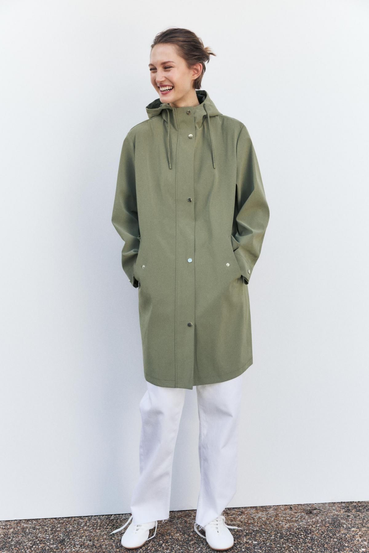 자라 테크니컬 러버라이즈드 후드 바람막이 6318/035 KHAKI - 상세 이미지 5