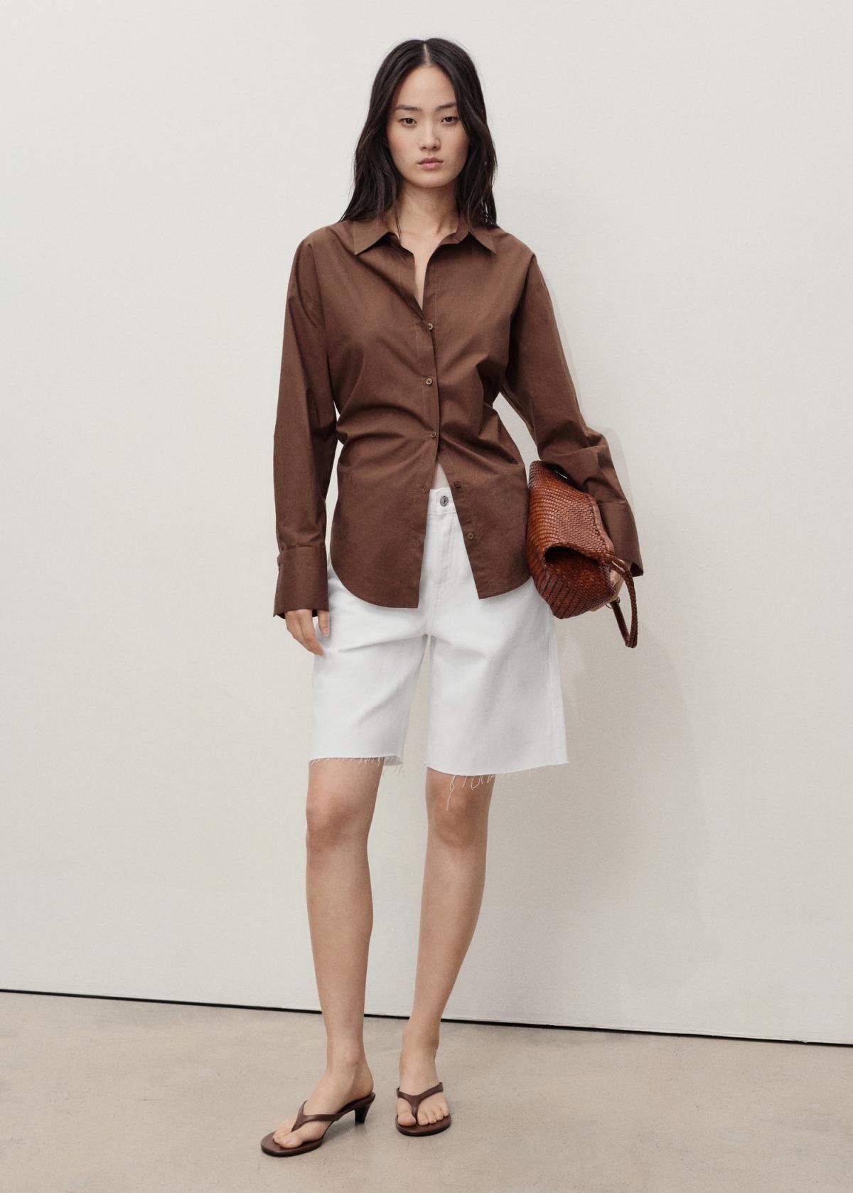 망고 화이트 데님 컷오프 미디 반바지 17091178 BLANCO - 상세 이미지 3