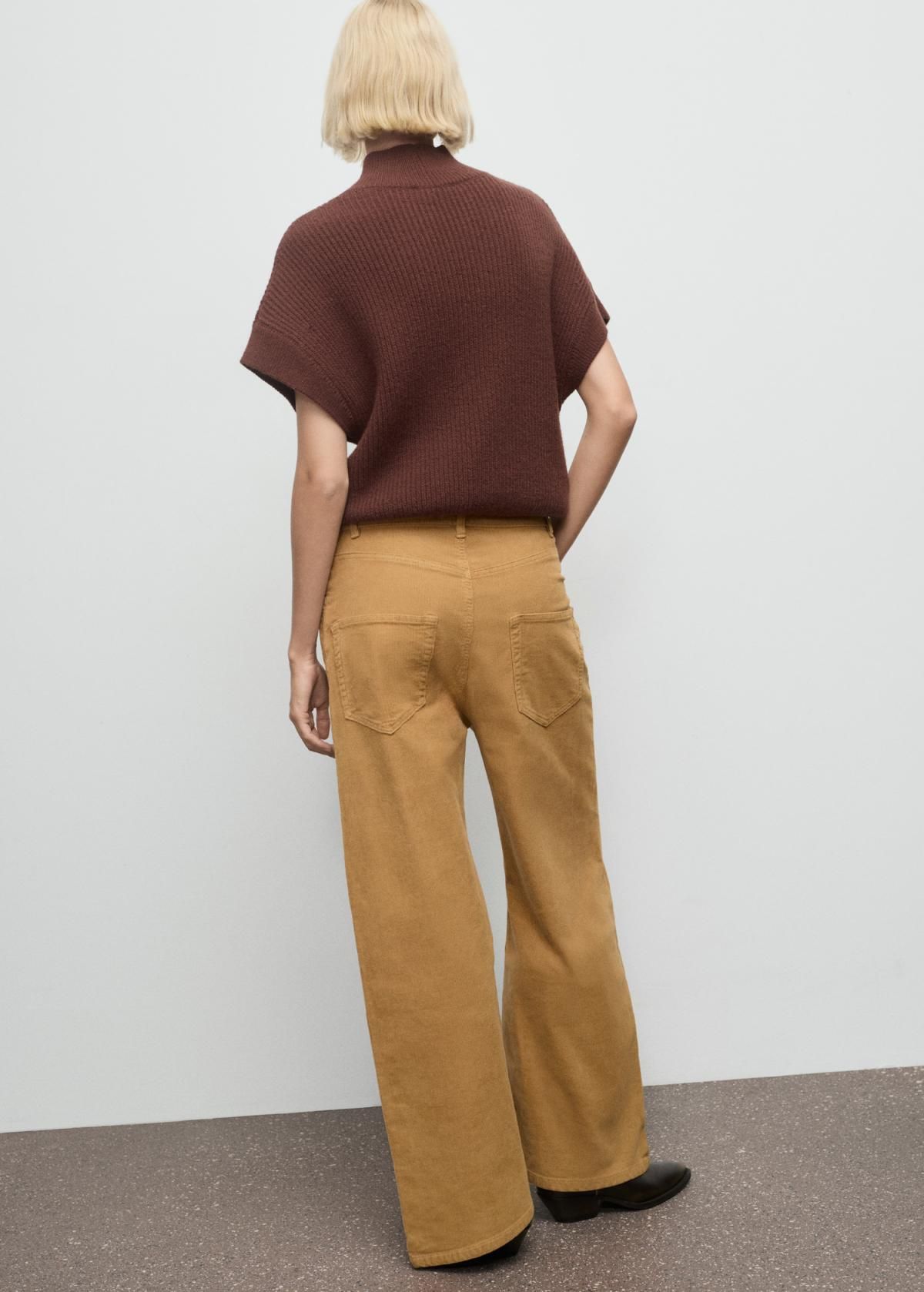 망고 코듀로이 와이드핏 하이웨이스트 팬츠 17015819 CARAMELO - 상세 이미지 3