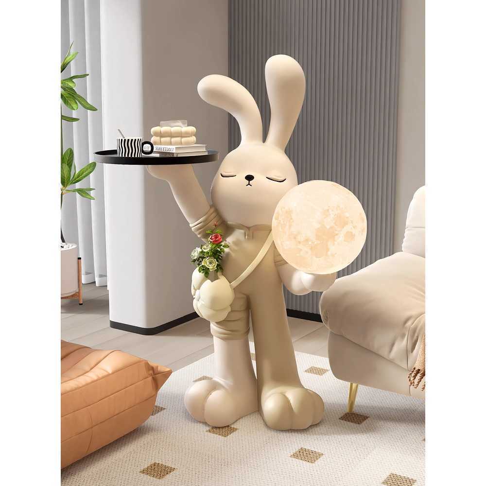 대형 인테리어 토끼 오브제 거실 장식 데코 아이템 화이트-75cm - 상품 이미지
