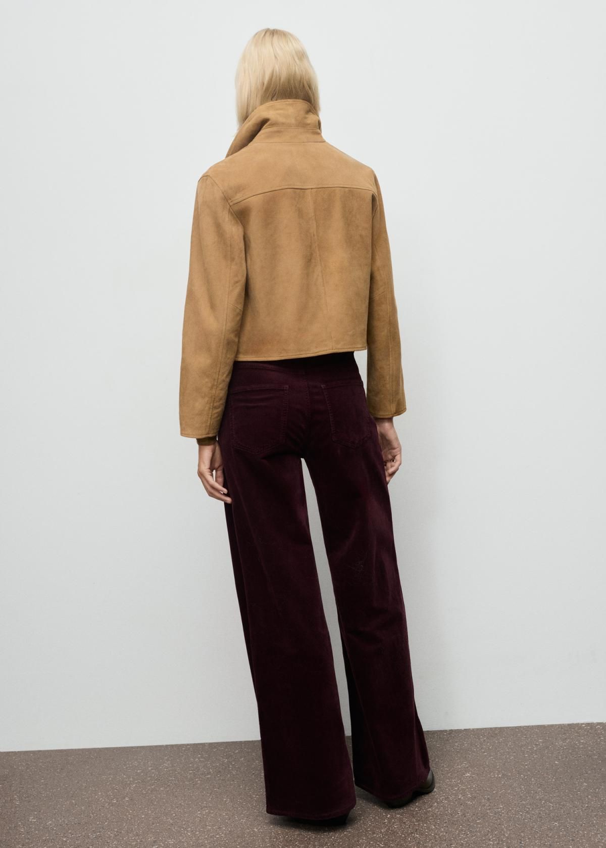 망고 코듀로이 하이웨이스트 와이드 팬츠 17097779 VINO - 상세 이미지 3