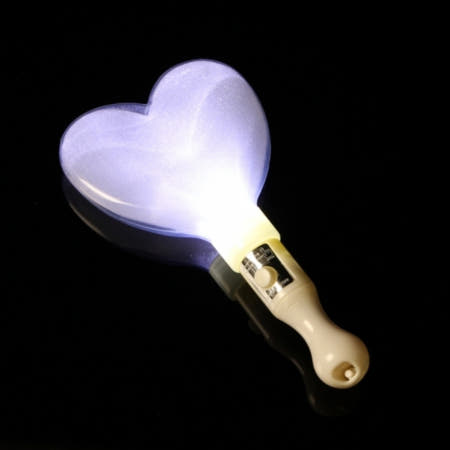 도하름 LED 하트 야광봉 실버 행사소품 led야광봉