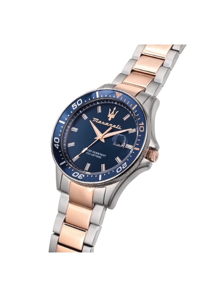 [Italian Design] 마세라티 남자 SFIDA 메탈 클래식 손목 패션 방수 아날로그 야광시계 블루/로즈골드