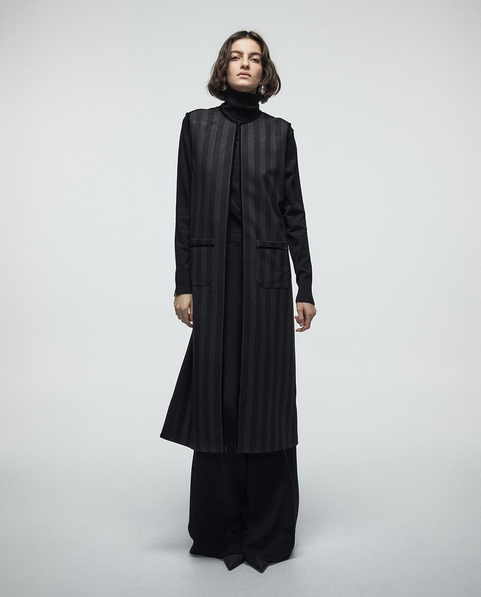 스페라 스트라이프 포켓 롱 소프트 베스트 56260603487 GRIS OSCURO - 상품 이미지