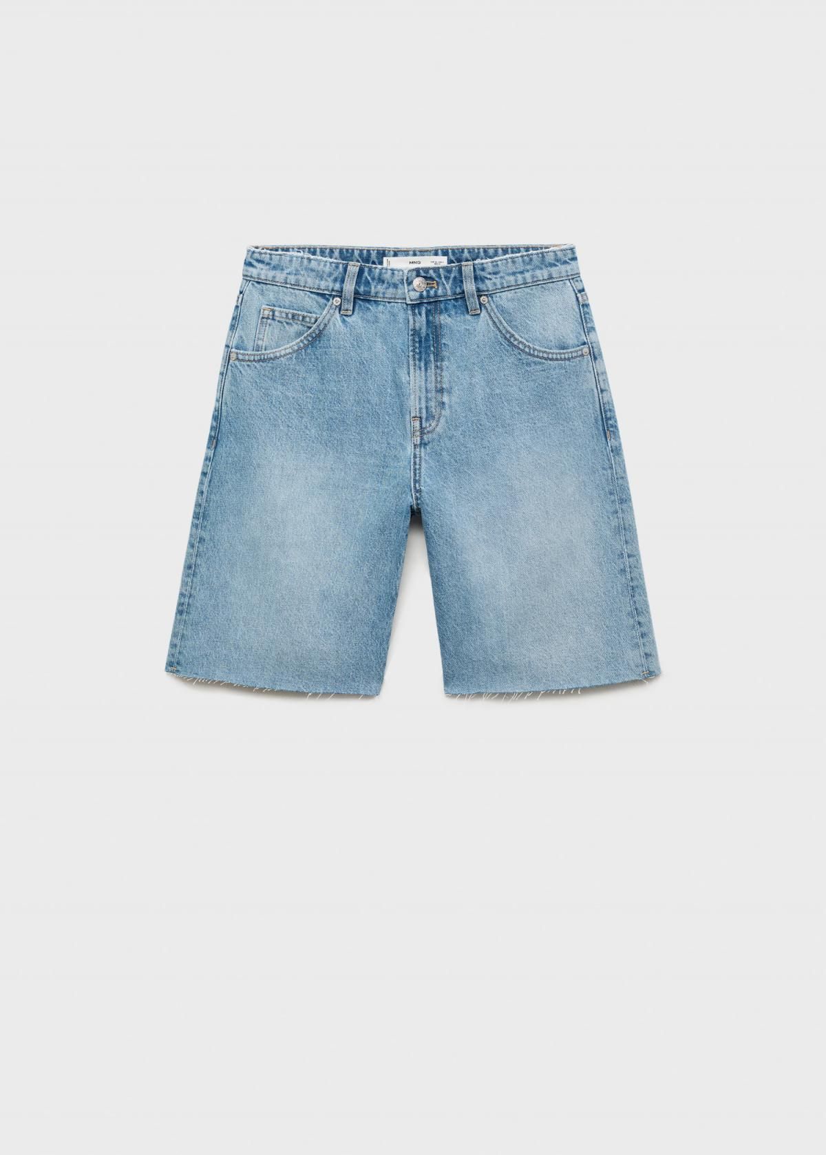 망고 트렌디 데님 컷오프 버뮤다 반바지 17081193 AZUL MEDIO - 상품 이미지