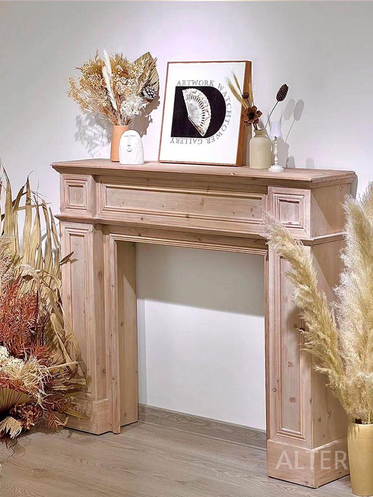 엔틱 벽난로 앤틱 테이블 콘솔 복도장 원목 가구 원목색 100x20x110cm - 상세 이미지 5