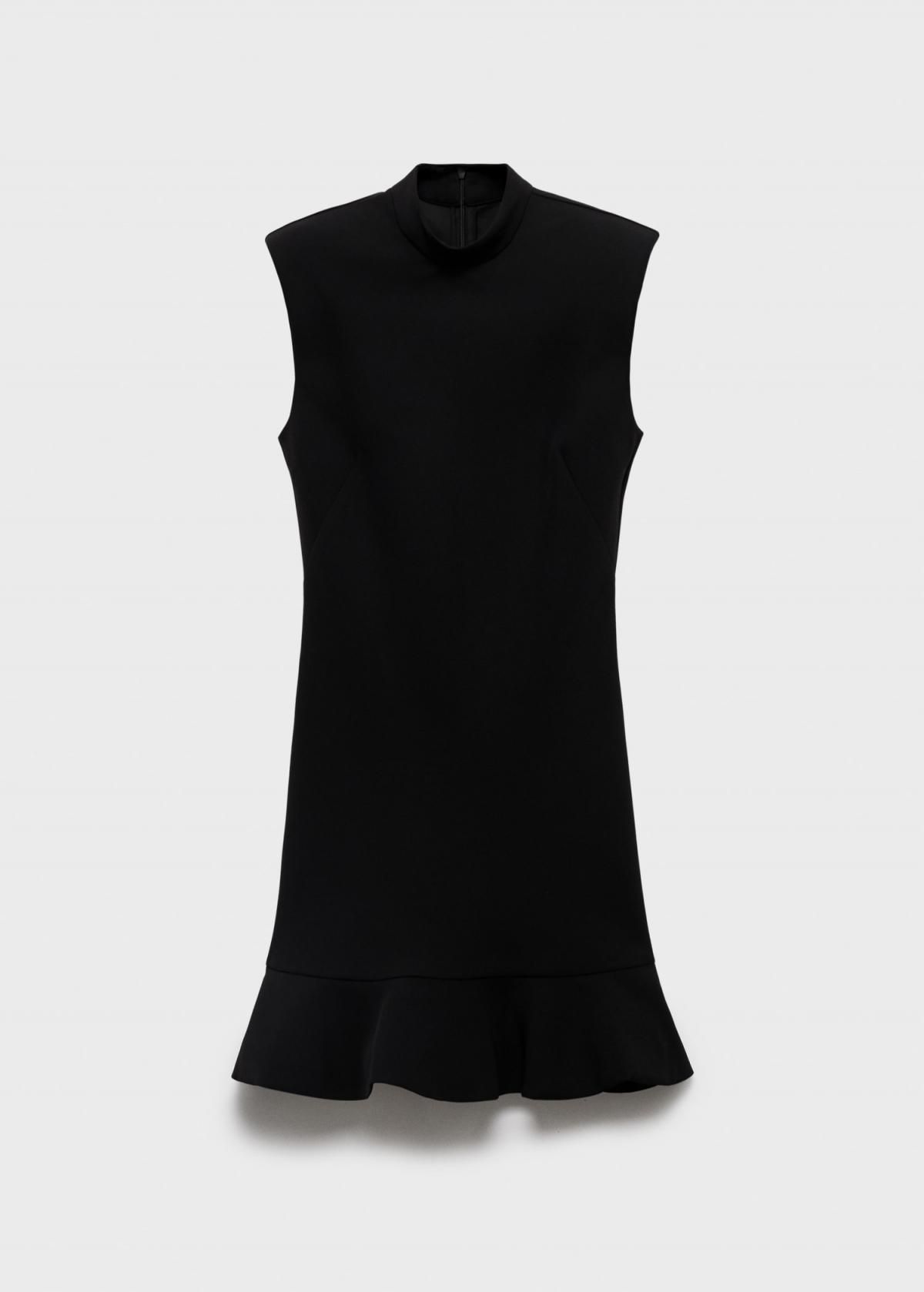 망고 모던 하이넥 민소매 플레어 미니 원피스 17085816 NEGRO - 상품 이미지