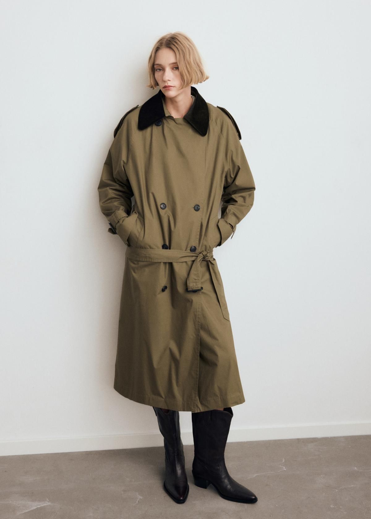 망고 웨스턴 레더 블록힐 미들부츠 블랙 17058635 CHOCOLATE - 상세 이미지 2