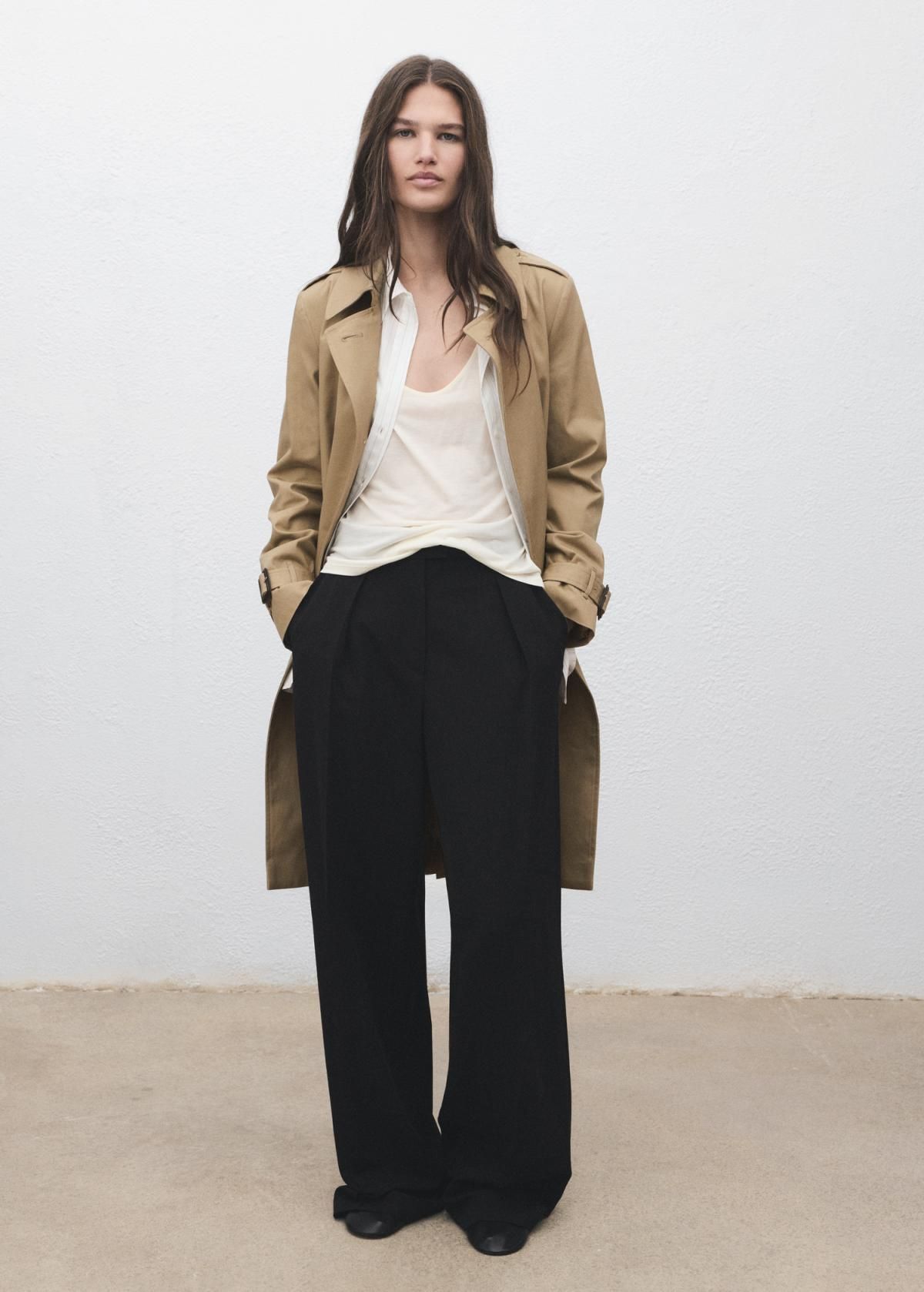망고 클래식 베이지 코튼 더블버튼 벨트 트렌치코트 17075789 BEIGE - 상세 이미지 3