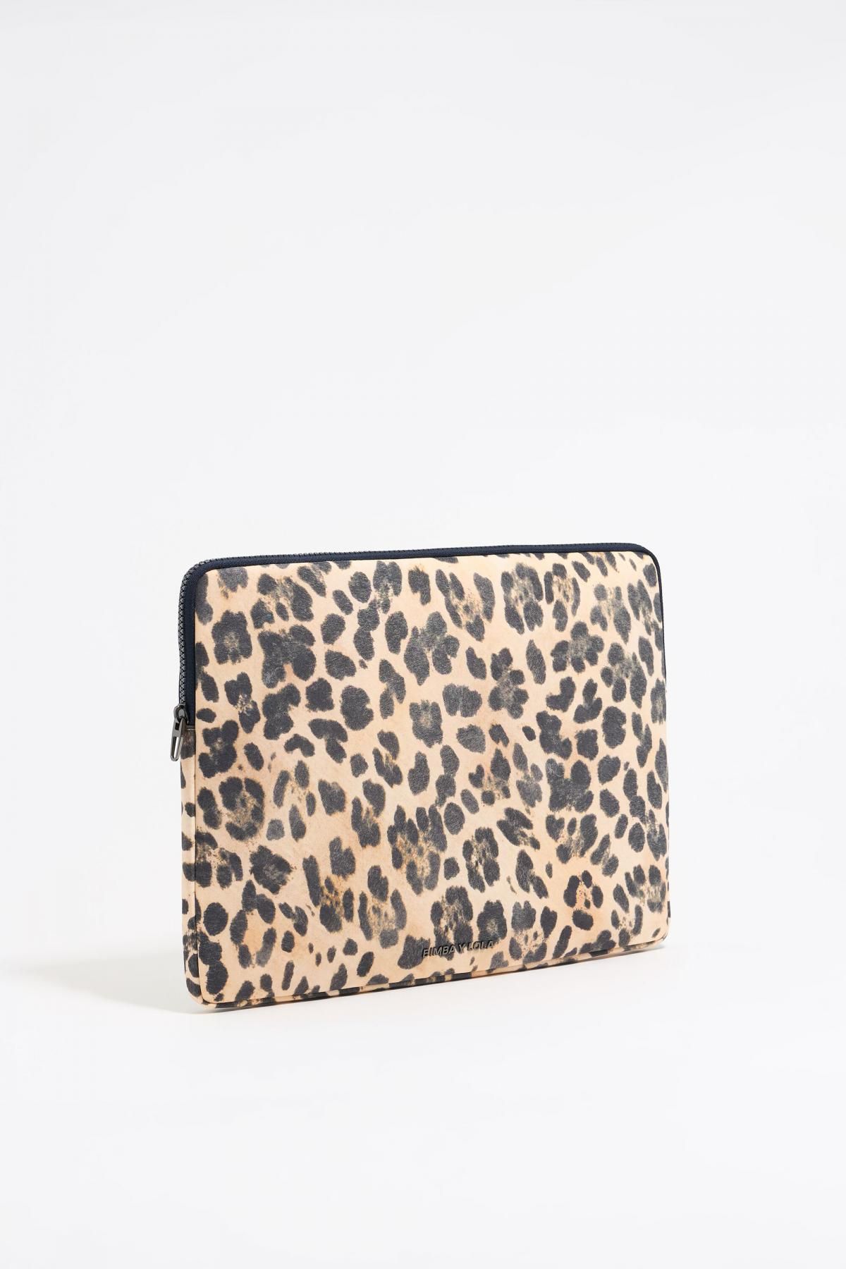 빔바이롤라 레오파드 패턴 나일론 135인치 노트북 파우치 251BBK715.12201 LEOPARD NATURAL - 상품 이미지