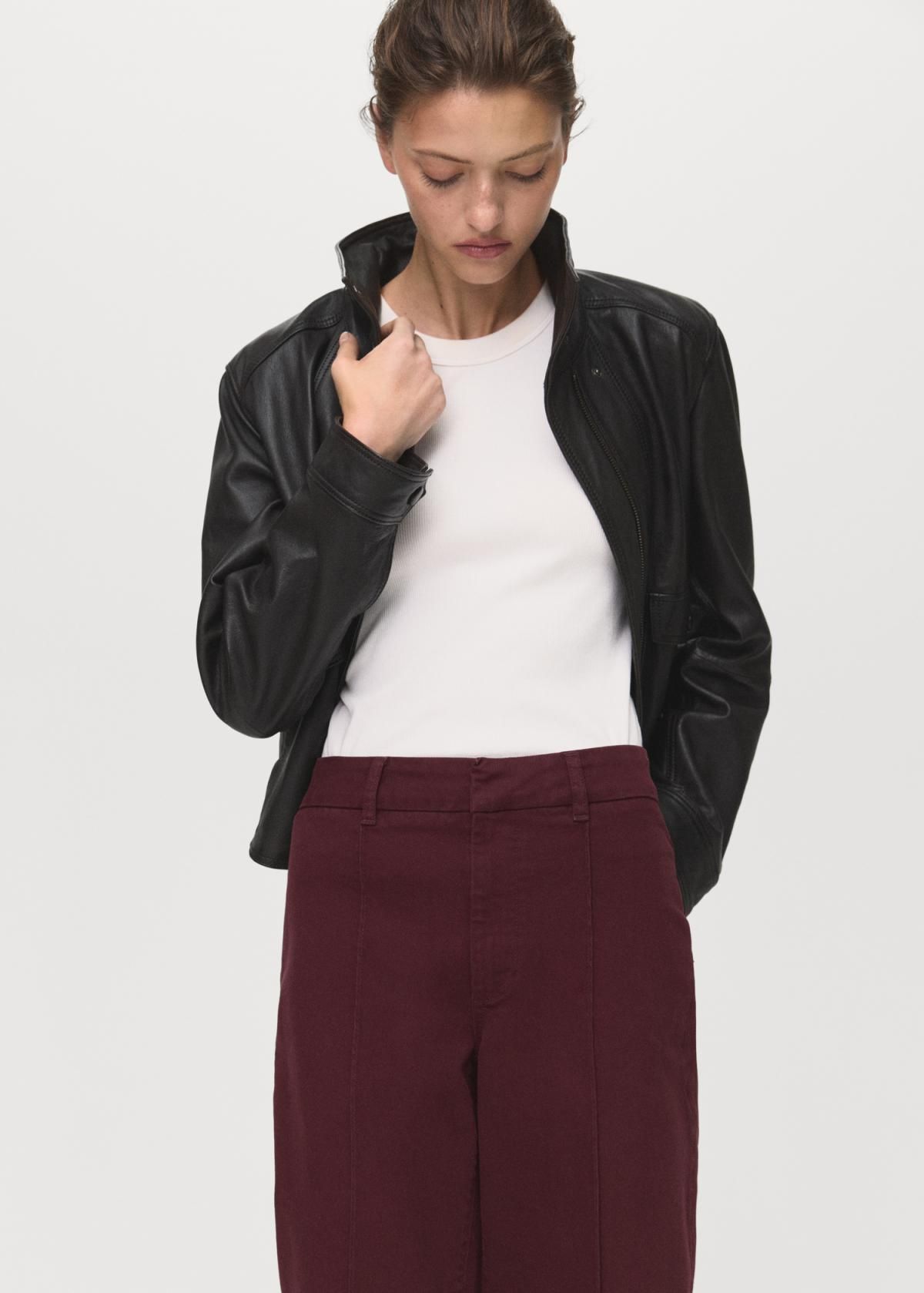 망고 버건디 하이웨이스트 와이드핏 데님 팬츠 17015810 VINO - 상세 이미지 4