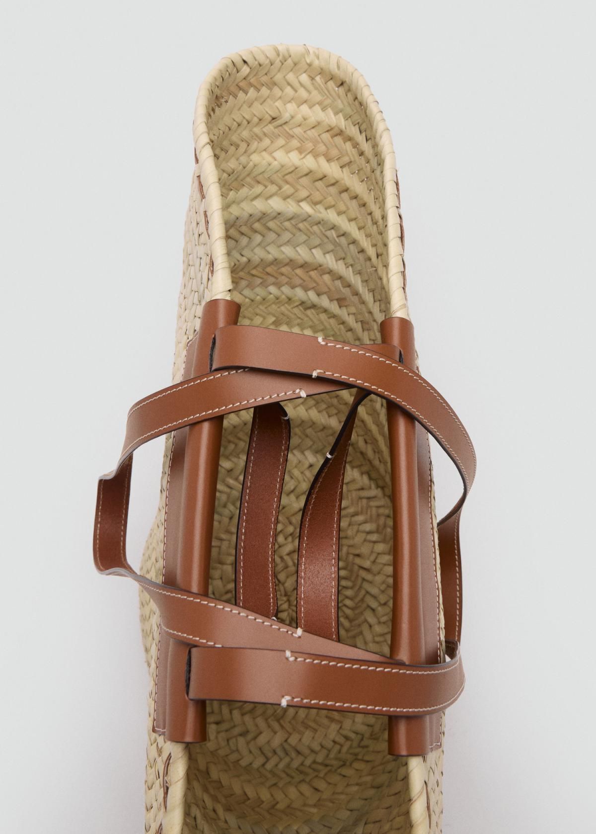 망고 라탄 내추럴 빅 쇼퍼백 가죽 핸들 17051241 CUERO