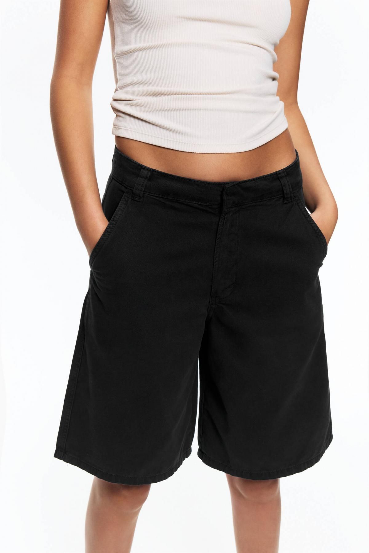 풀앤베어 블랙 치노 버뮤다 쇼츠 7696/323 BLACK - 상세 이미지 5