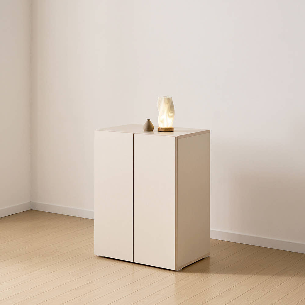 [기본형] 조아 수납장 모듈 다용도 거실 베란다 맘마존 (높은/일반형 600), 2단, 크림화이트