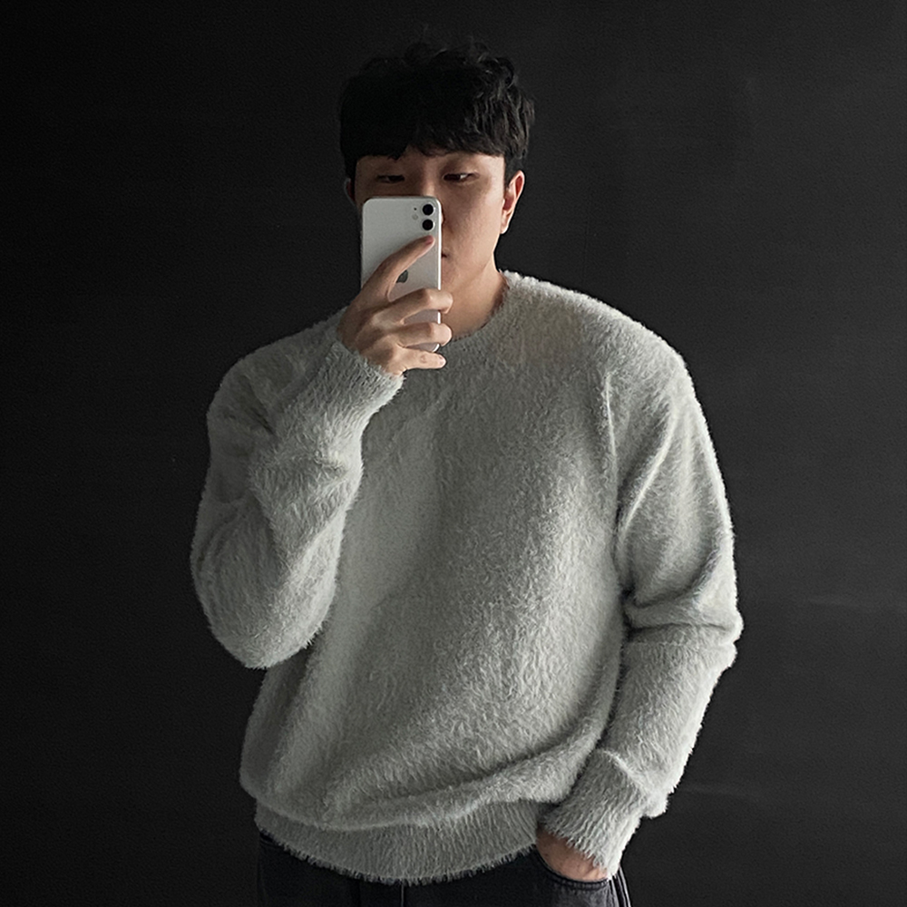 남자앙고라니트 머슬핏니트 남성겨울가디건 - 상세 이미지 2