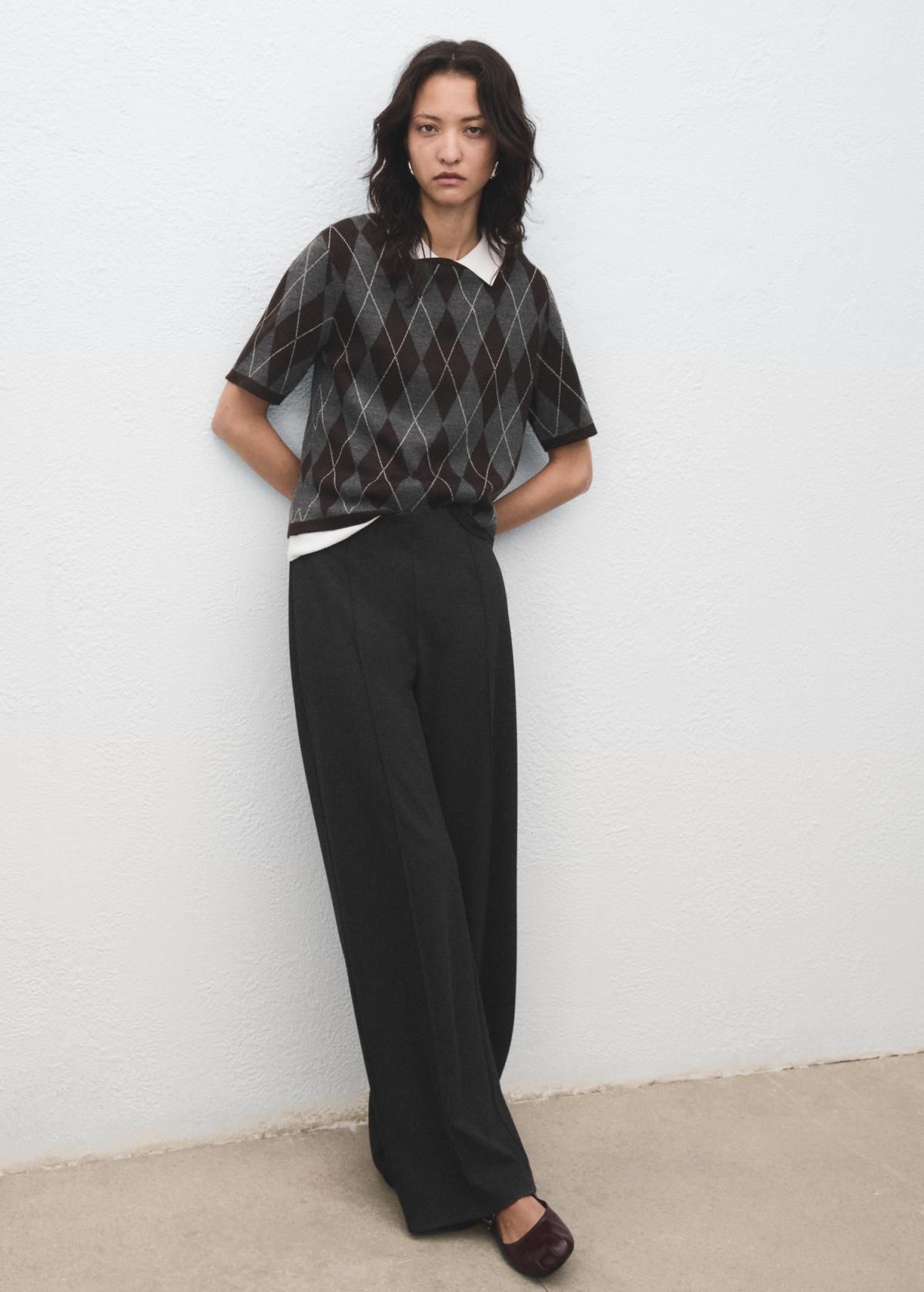 망고 컴포트 와이드핏 웨이스트밴드 슬랙스 팬츠 17065816 GRIS - 상세 이미지 4