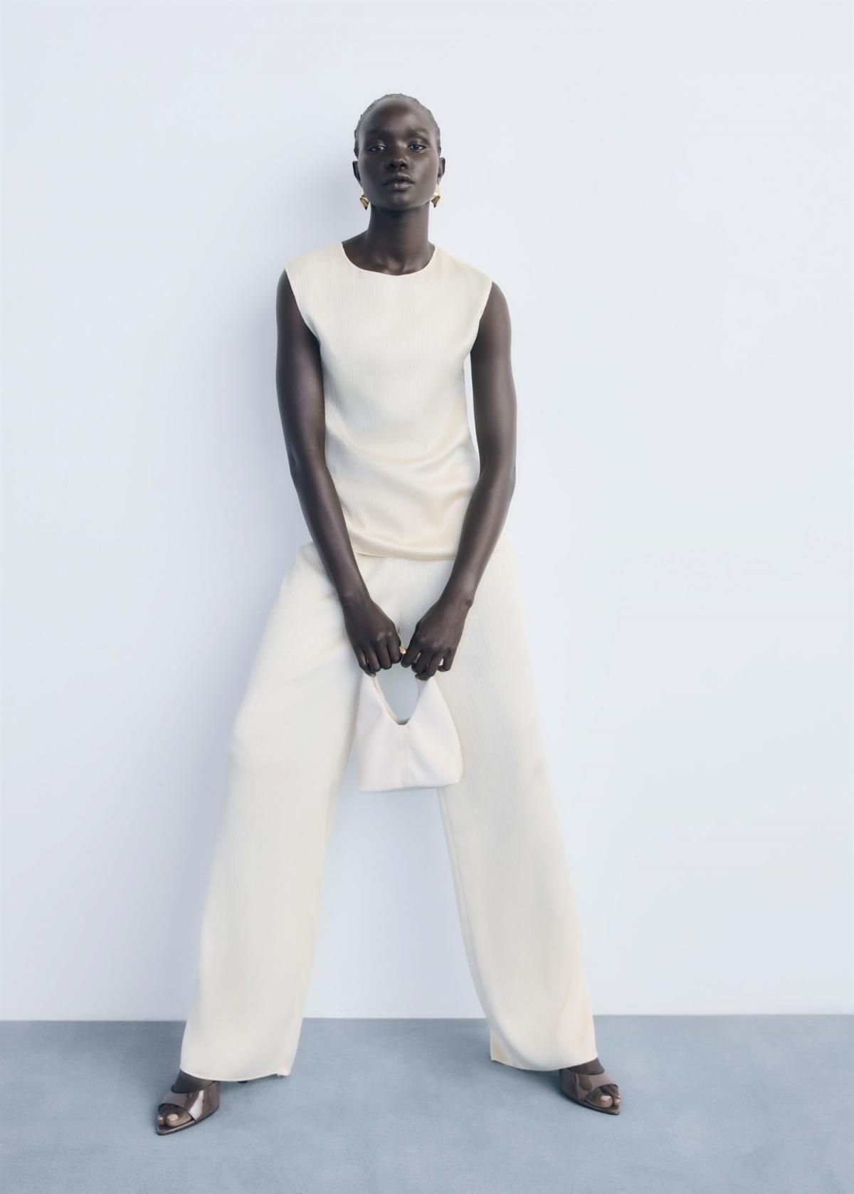 망고 플리츠 와이드 웨이스트밴드 팬츠 17064096 CRUDO - 상세 이미지 2