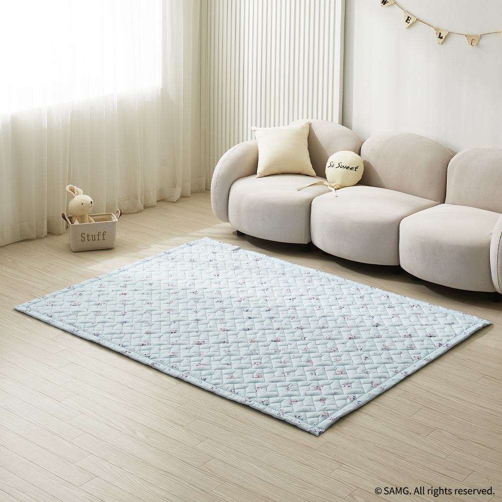 캐치티니핑 EMF 2in1 탄소 매트 전기 요 장판 토퍼핏 퀸, 150x200cm, 사뿐핑(블루) - 상세 이미지 4