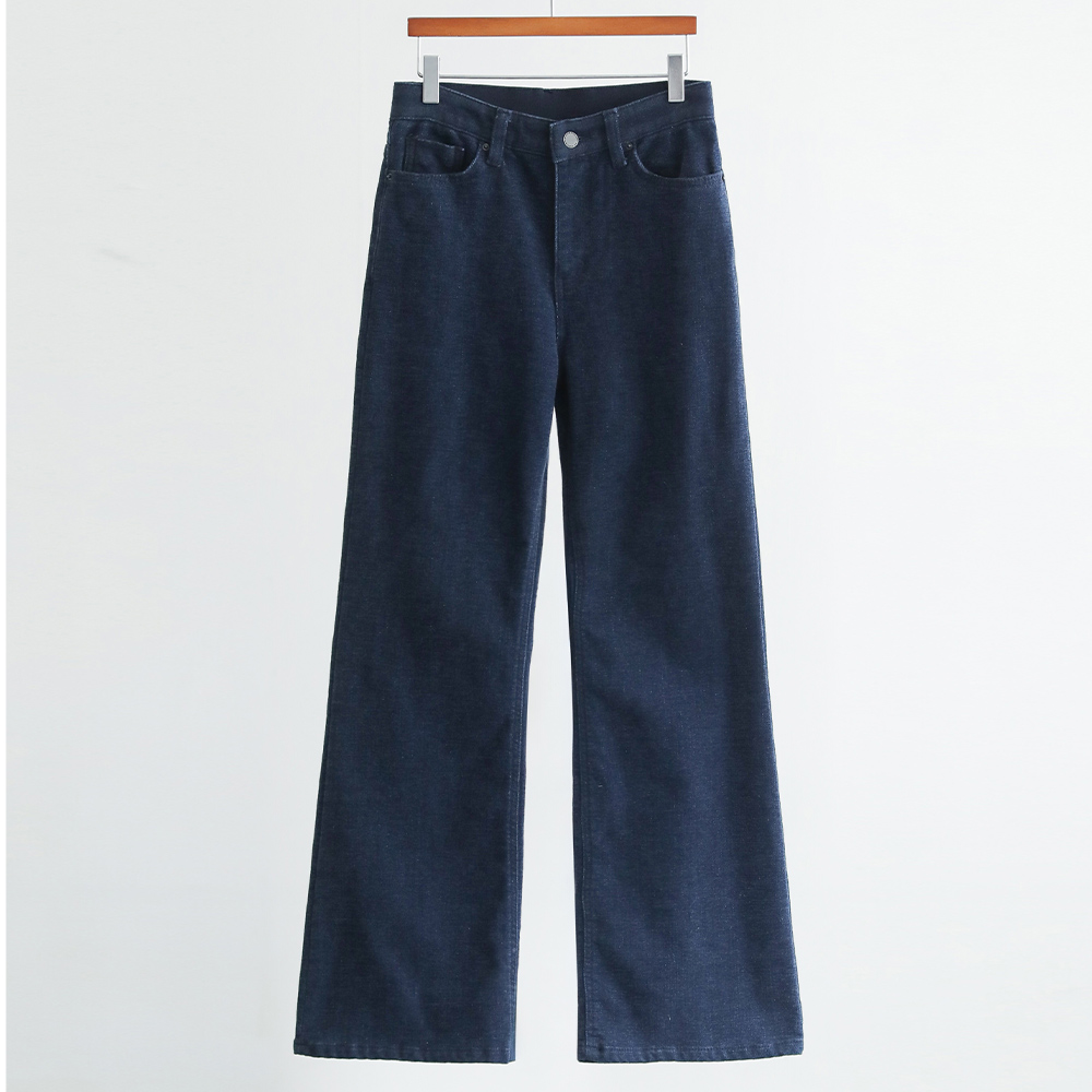 폴샌드 벨벳촉감 기모 코듀로이 히든밴딩 세미 부츠컷 팬츠 - 상세 이미지 2