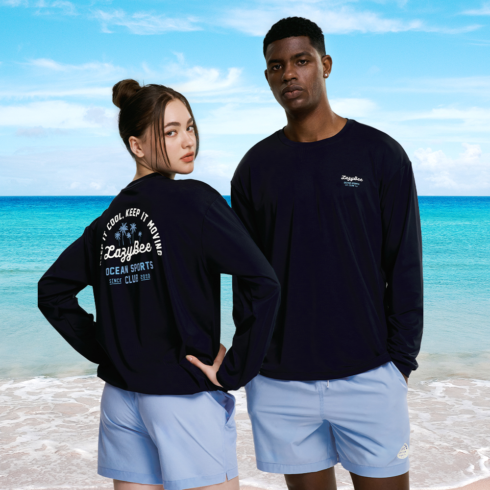 여성 남자 스트링 래쉬가드 루즈핏 상의 비치웨어 체형커버 오버핏 빅사이즈 스윔웨어