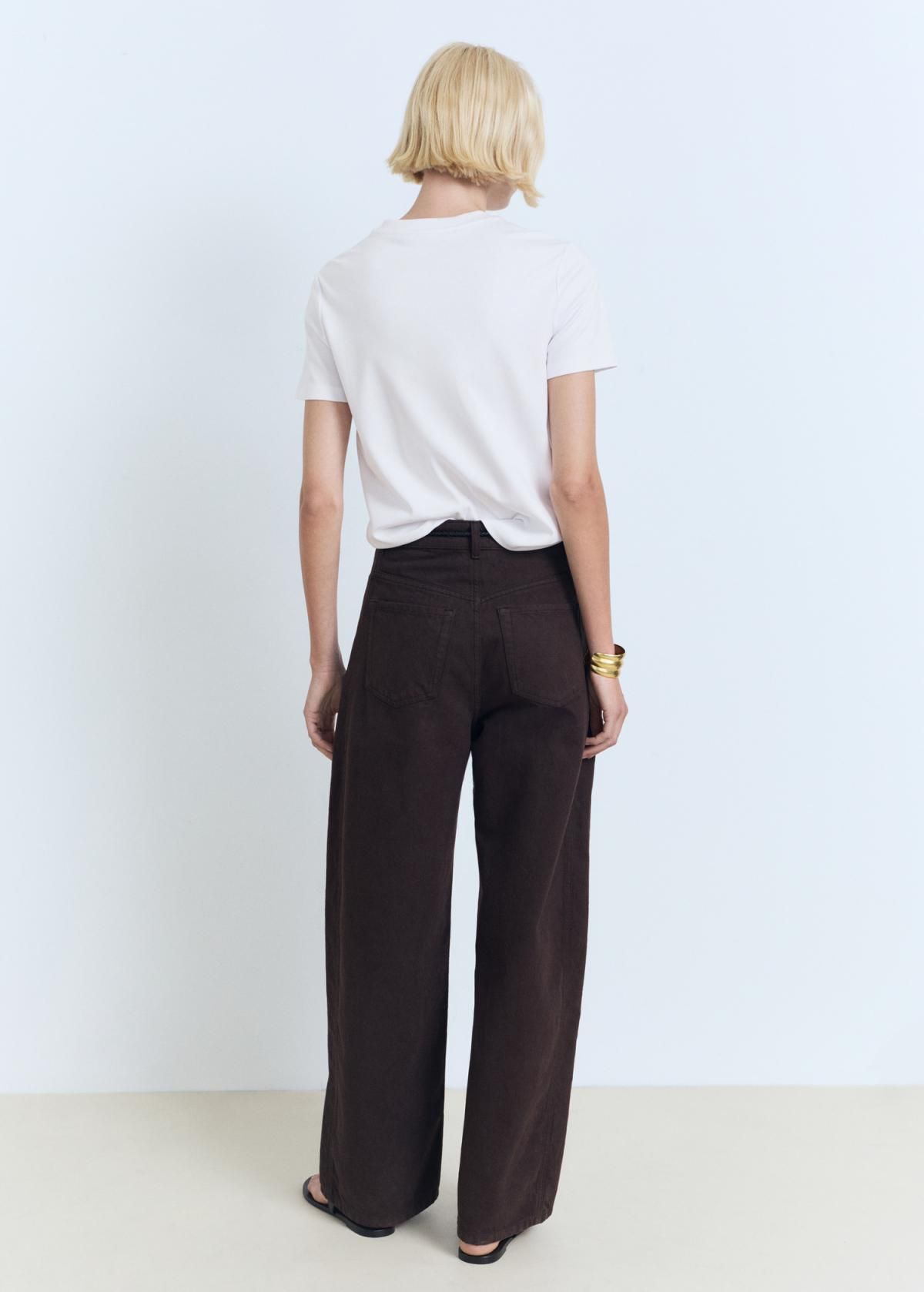 망고 프리미엄 코튼 브이넥 반팔 티셔츠 17021198 BLANCO - 상세 이미지 4