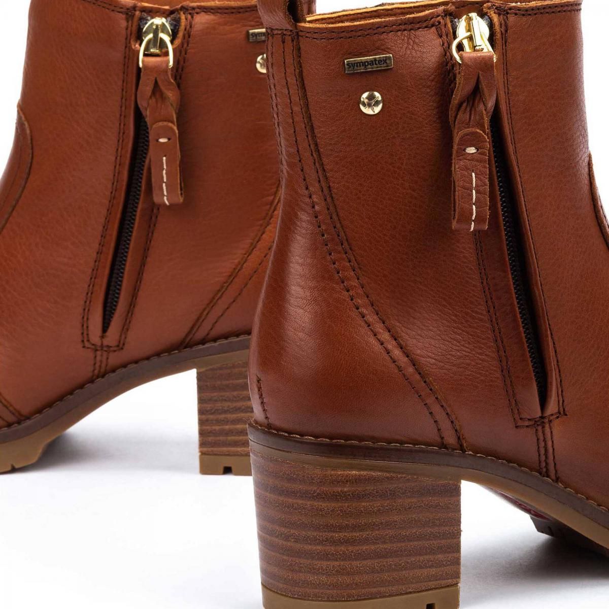 피콜리노스 브라운 레더 지퍼 미들힐 앵클부츠 LLANES W7H-SY8632 CUERO - 상세 이미지 3