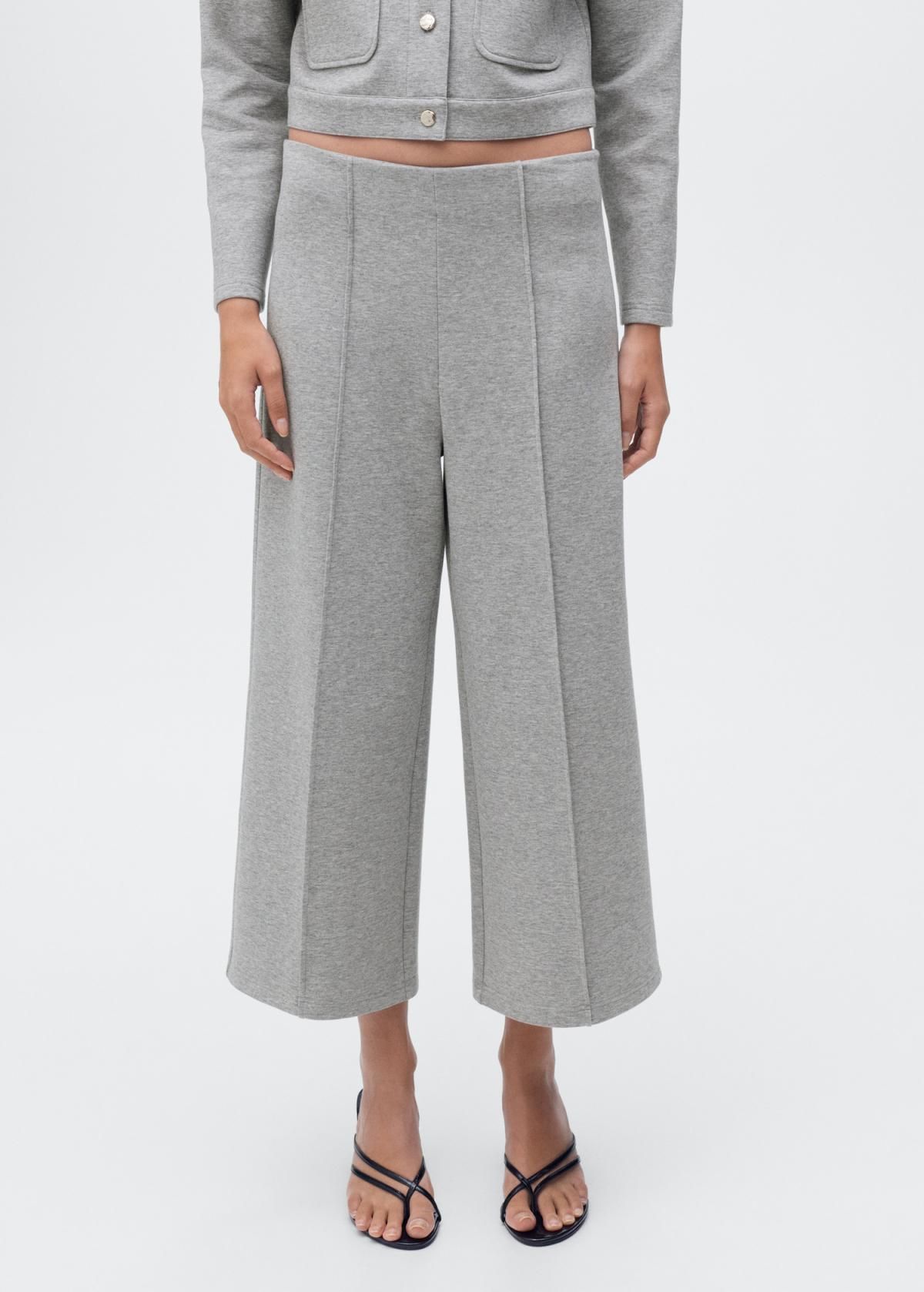 망고 크롭 와이드핏 코튼 팬츠 17084074 GRIS MEDIO VIGORE - 상품 이미지