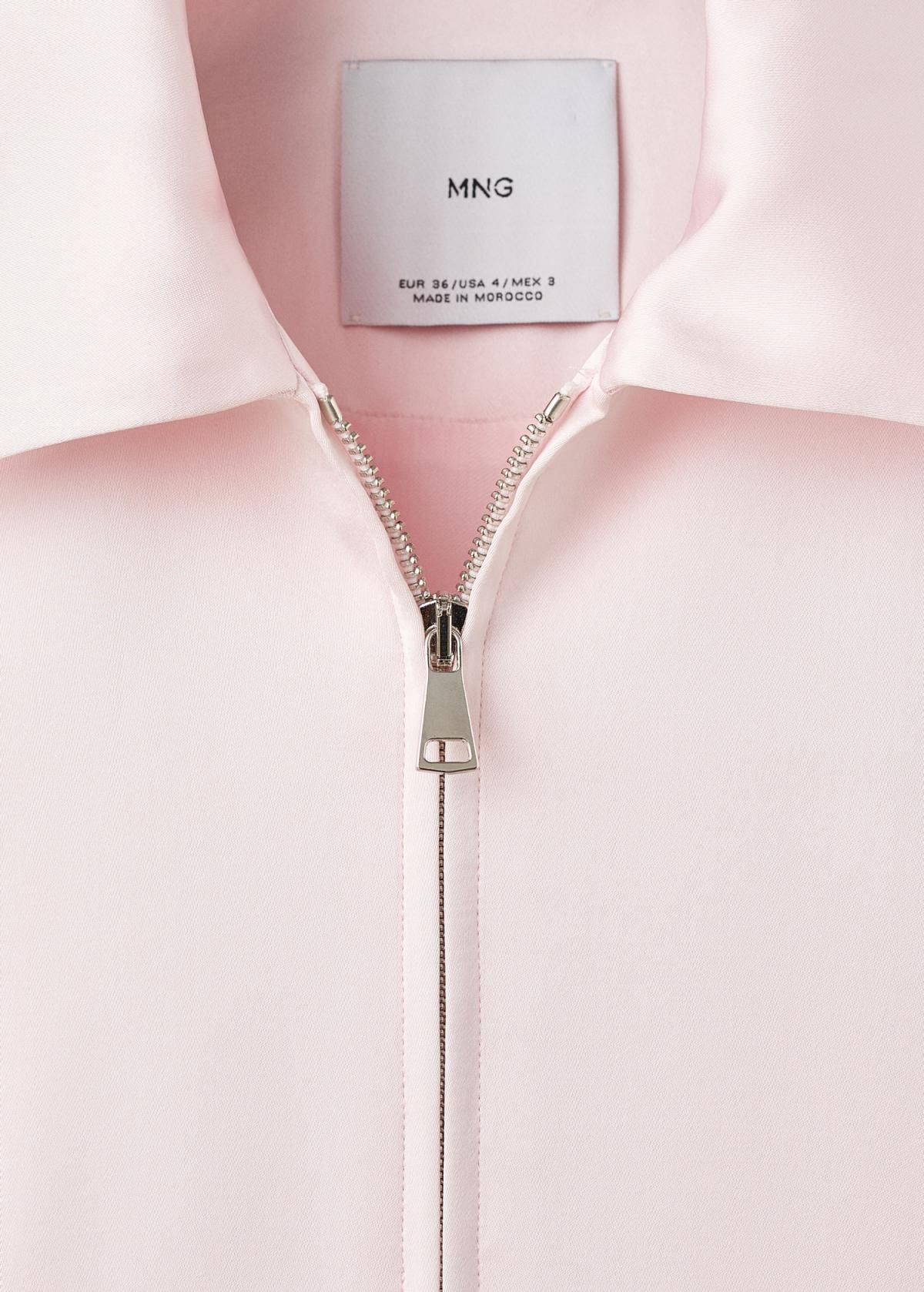 망고 새틴 크롭 집업 재킷 17056361 ROSA PASTEL - 상세 이미지 5