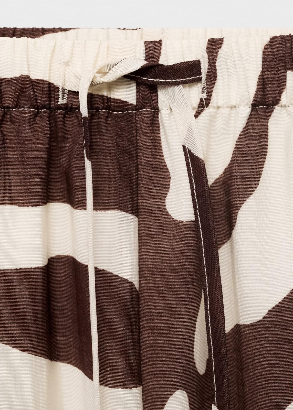 망고 지브라 패턴 플루이드 와이드 팬츠 17051160 CRUDO - 상세 이미지 5