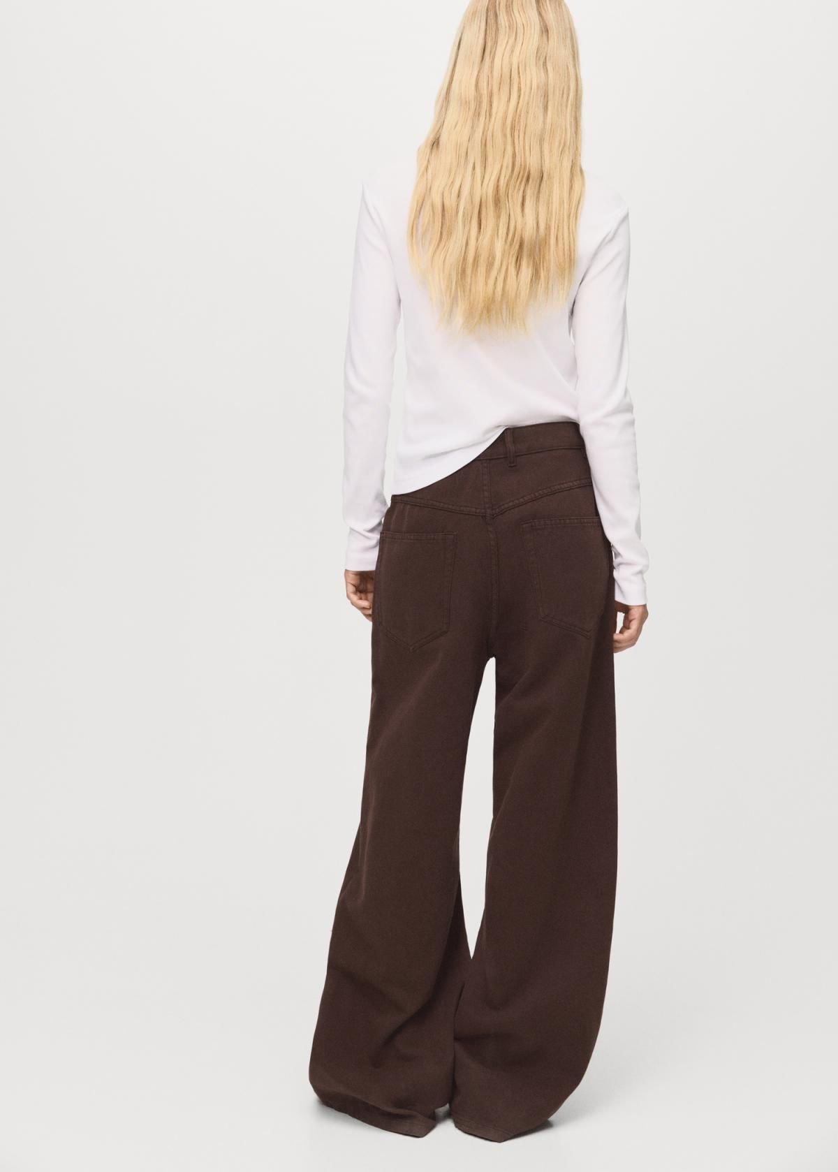 망고 트렌디 와이드핏 루즈 브라운 데님 팬츠 17015831 CHOCOLATE - 상세 이미지 3