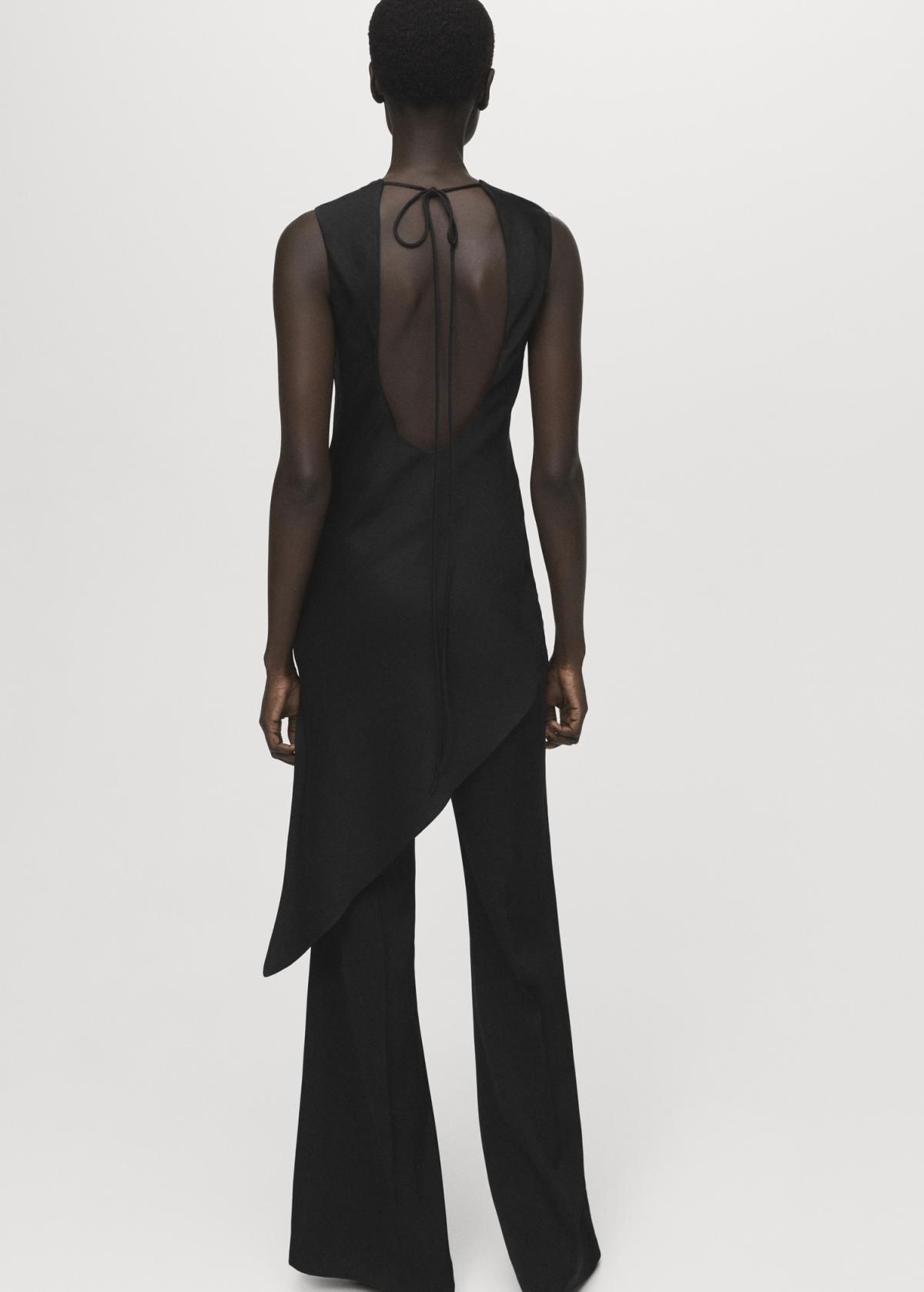 망고 하이웨이스트 플레어 롱 슬랙스 팬츠 17014149 NEGRO - 상세 이미지 3