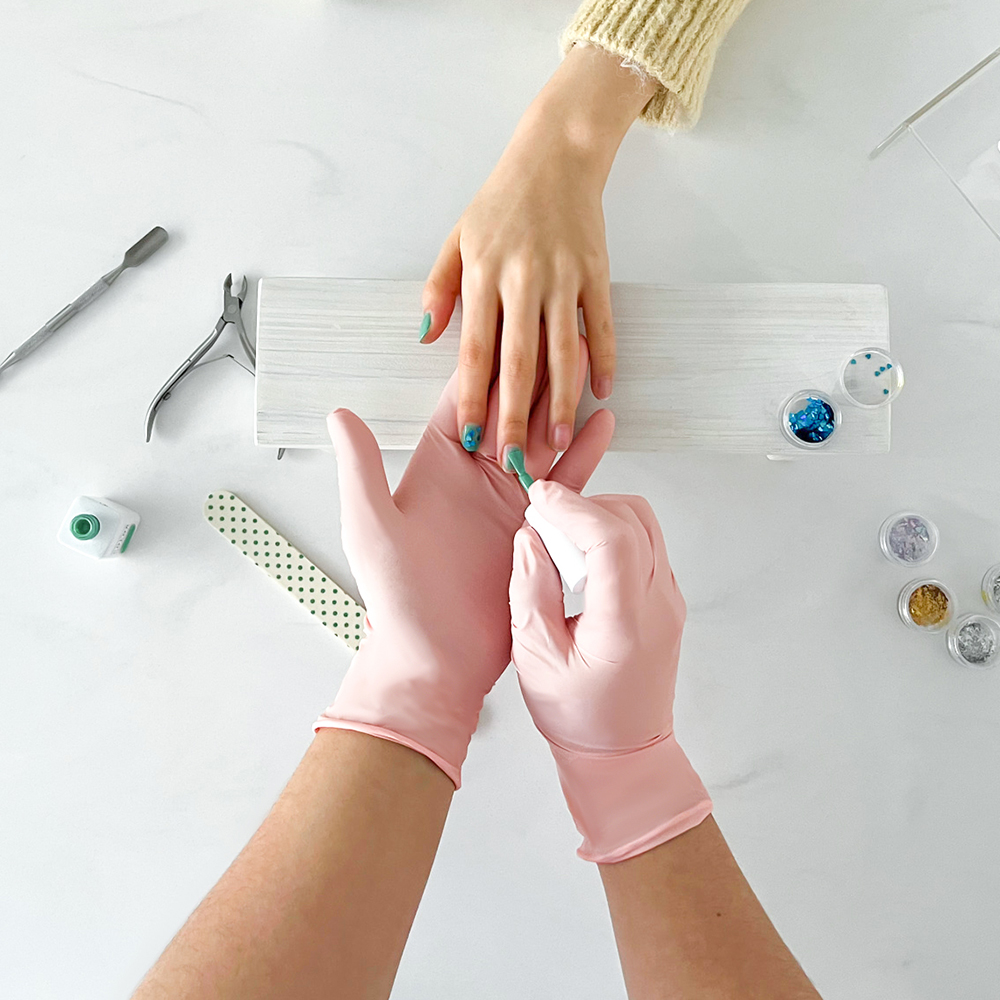 러버랩 유일국내산 파우더프리 요리 설거지 위생 컬러 니트릴 장갑 S(소형), 크림핑크, 100개